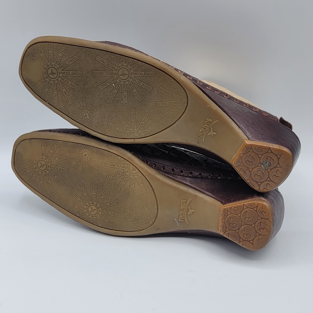 Pikolinos Romana Leather Slingback Wedge Sandals, Vintage, Womens 37 6.5 7 - Picture 13 of 16